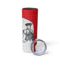 Juraj Janosik Slovakia Skinny Tumbler with Folk Pattern Red White Legend Spirit