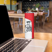 Juraj Janosik Slovakia Skinny Tumbler with Folk Pattern Red White Legend Spirit