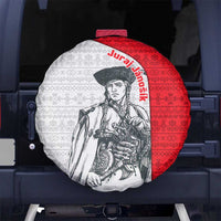 Juraj Janosik Slovakia Spare Tire Cover with Folk Pattern Red White Legend Spirit