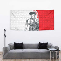 Juraj Janosik Slovakia Tapestry with Folk Pattern Red White Legend Spirit
