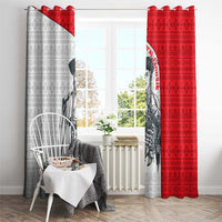 Juraj Janosik Slovakia Window Curtain with Folk Pattern Red White Legend Spirit