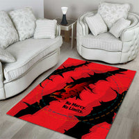 Slovakia Area Rug with Red Black Falcon Claw No Mercy Spirit