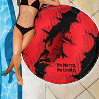 Slovakia Beach Blanket with Red Black Falcon Claw No Mercy Spirit