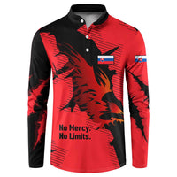 Slovakia Button Sweatshirt with Red Black Falcon Claw No Mercy Spirit