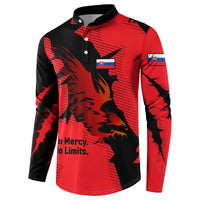 Slovakia Button Sweatshirt with Red Black Falcon Claw No Mercy Spirit