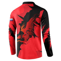 Slovakia Button Sweatshirt with Red Black Falcon Claw No Mercy Spirit