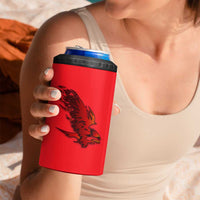 Slovakia 4 in 1 Can Cooler Tumbler with Red Black Falcon Claw No Mercy Spirit