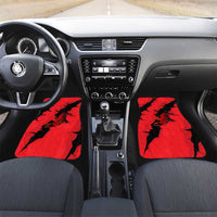 Slovakia Car Mats with Red Black Falcon Claw No Mercy Spirit