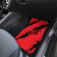 Slovakia Car Mats with Red Black Falcon Claw No Mercy Spirit