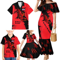 Slovakia Family Matching Mermaid Dress and Hawaiian Shirt with Red Black Falcon Claw No Mercy Spirit