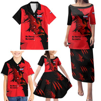 Slovakia Family Matching Puletasi and Hawaiian Shirt with Red Black Falcon Claw No Mercy Spirit