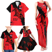 Slovakia Family Matching Tank Maxi Dress and Hawaiian Shirt with Red Black Falcon Claw No Mercy Spirit