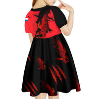 Slovakia Kid Short Sleeve Dress with Red Black Falcon Claw No Mercy Spirit