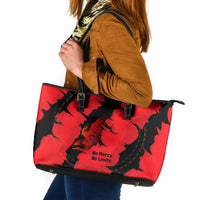 Slovakia Leather Tote Bag with Red Black Falcon Claw No Mercy Spirit