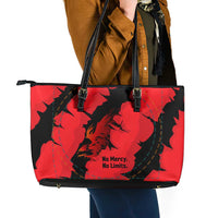 Slovakia Leather Tote Bag with Red Black Falcon Claw No Mercy Spirit
