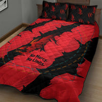 Slovakia Quilt Bed Set with Red Black Falcon Claw No Mercy Spirit