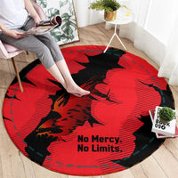 Slovakia Round Carpet with Red Black Falcon Claw No Mercy Spirit