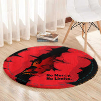 Slovakia Round Carpet with Red Black Falcon Claw No Mercy Spirit