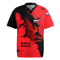 Slovakia Rugby Jersey with Red Black Falcon Claw No Mercy Spirit