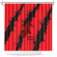 Slovakia Shower Curtain with Red Black Falcon Claw No Mercy Spirit