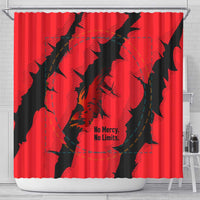Slovakia Shower Curtain with Red Black Falcon Claw No Mercy Spirit