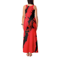 Slovakia Tank Maxi Dress with Red Black Falcon Claw No Mercy Spirit