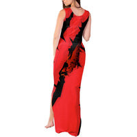 Slovakia Tank Maxi Dress with Red Black Falcon Claw No Mercy Spirit