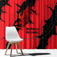 Slovakia Window Curtain with Red Black Falcon Claw No Mercy Spirit
