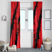 Slovakia Window Curtain with Red Black Falcon Claw No Mercy Spirit