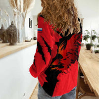 Slovakia Women Casual Shirt with Red Black Falcon Claw No Mercy Spirit