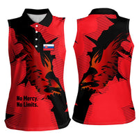 Slovakia Women Sleeveless Polo Shirt with Red Black Falcon Claw No Mercy Spirit
