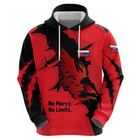 Slovakia Zip Hoodie with Red Black Falcon Claw No Mercy Spirit