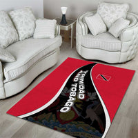 Trinidad and Tobago Flag Crest Design Area Rug with Bold Red Black Diagonal Layout - Wonder Print Shop