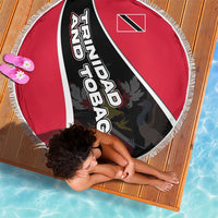 Trinidad and Tobago Flag Crest Design Beach Blanket with Bold Red Black Diagonal Layout - Wonder Print Shop
