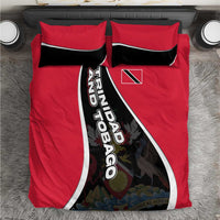 Trinidad and Tobago Flag Crest Design Bedding Set with Bold Red Black Diagonal Layout - Wonder Print Shop