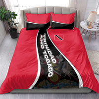 Trinidad and Tobago Flag Crest Design Bedding Set with Bold Red Black Diagonal Layout - Wonder Print Shop