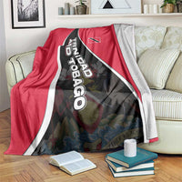 Trinidad and Tobago Flag Crest Design Blanket with Bold Red Black Diagonal Layout - Wonder Print Shop