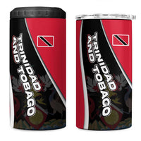 Trinidad and Tobago Flag Crest Design 4 in 1 Can Cooler Tumbler with Bold Red Black Diagonal Layout - Wonder Print Shop