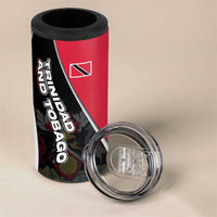 Trinidad and Tobago Flag Crest Design 4 in 1 Can Cooler Tumbler with Bold Red Black Diagonal Layout - Wonder Print Shop