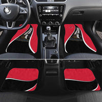 Trinidad and Tobago Flag Crest Design Car Mats with Bold Red Black Diagonal Layout - Wonder Print Shop