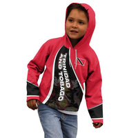Trinidad and Tobago Flag Crest Design Kid Hoodie with Bold Red Black Diagonal Layout - Wonder Print Shop