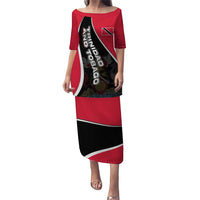 Trinidad and Tobago Flag Crest Design Puletasi with Bold Red Black Diagonal Layout - Wonder Print Shop
