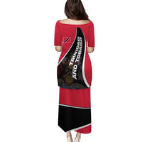 Trinidad and Tobago Flag Crest Design Puletasi with Bold Red Black Diagonal Layout - Wonder Print Shop