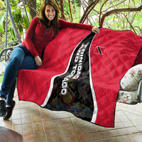 Trinidad and Tobago Flag Crest Design Quilt with Bold Red Black Diagonal Layout - Wonder Print Shop