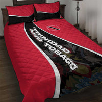 Trinidad and Tobago Flag Crest Design Quilt Bed Set with Bold Red Black Diagonal Layout - Wonder Print Shop