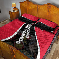 Trinidad and Tobago Flag Crest Design Quilt Bed Set with Bold Red Black Diagonal Layout - Wonder Print Shop