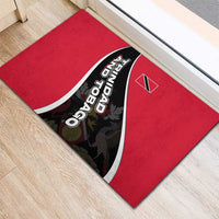 Trinidad and Tobago Flag Crest Design Rubber Doormat with Bold Red Black Diagonal Layout - Wonder Print Shop