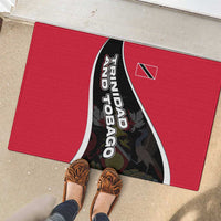 Trinidad and Tobago Flag Crest Design Rubber Doormat with Bold Red Black Diagonal Layout - Wonder Print Shop