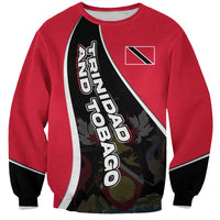 Trinidad and Tobago Flag Crest Design Sweatshirt with Bold Red Black Diagonal Layout - Wonder Print Shop