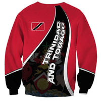 Trinidad and Tobago Flag Crest Design Sweatshirt with Bold Red Black Diagonal Layout - Wonder Print Shop